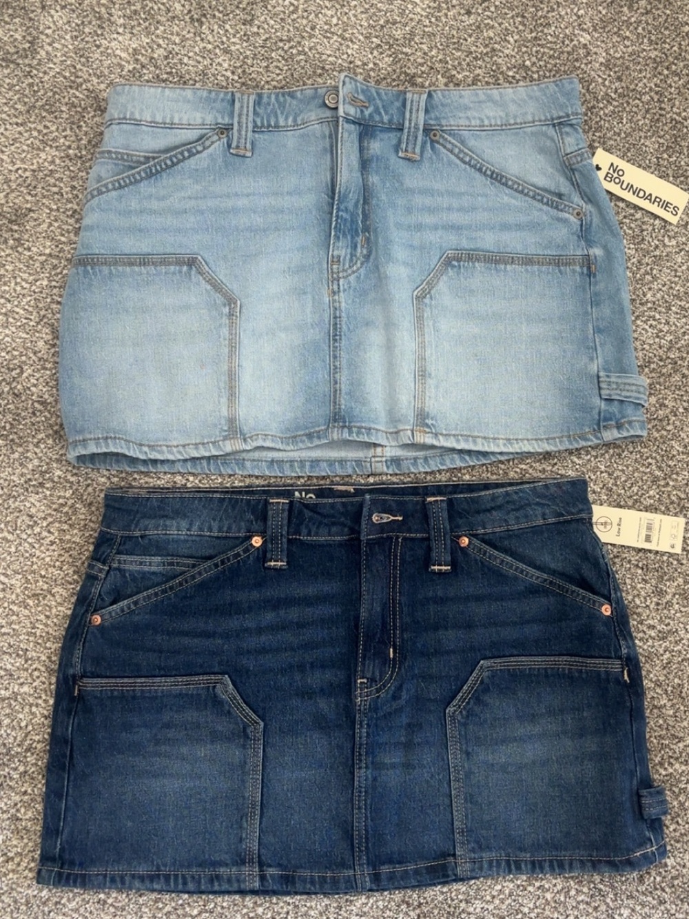No Boundaries Denim Skirt Pair - Light Blue & Dark Blue